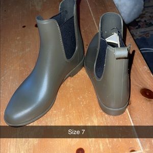 Green rain boots from Target